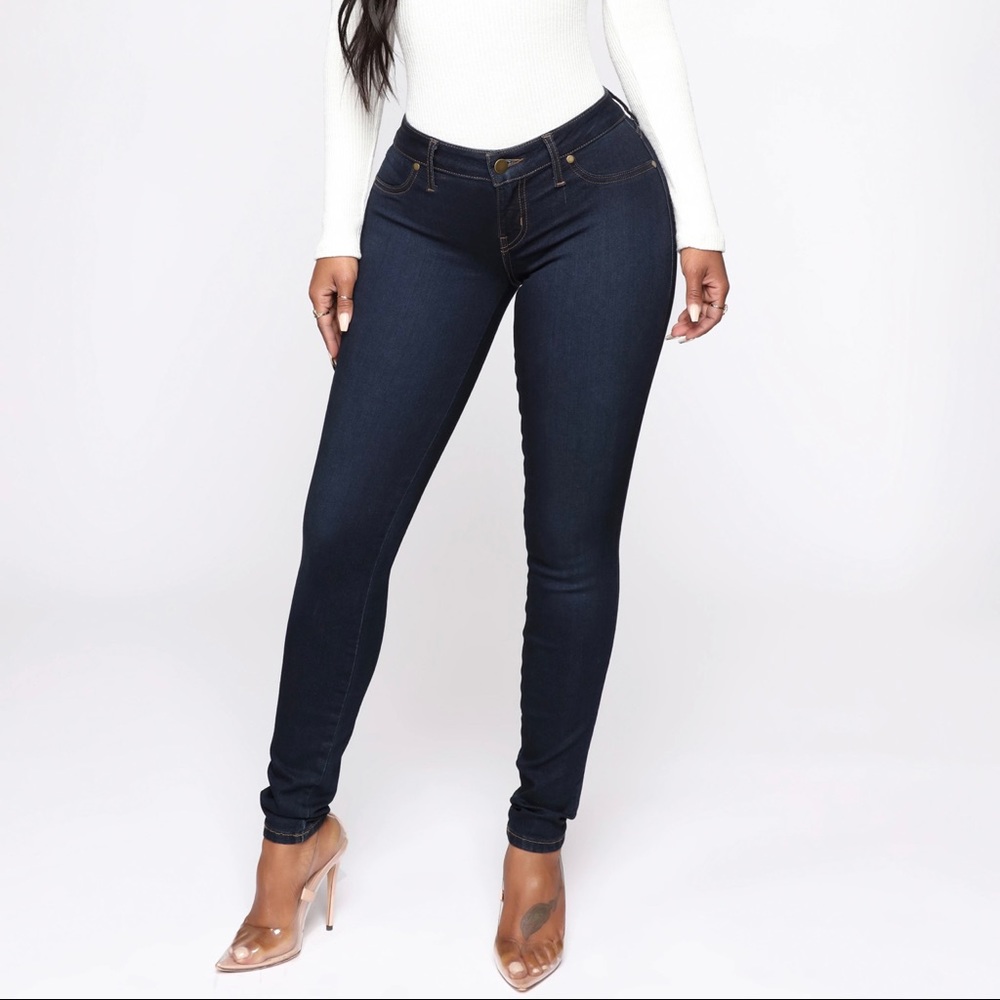 Low Rise Dark Denim Jeans